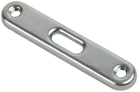 qpool24 - Doppel-Rohrschellenhalter/Montageplatte zur Befestigung von zwei Rohrschellen, Rohrabstand105mm mit 2 x M8 Innengewinde für Gewindebolzen Größe M8 x 105, Silber