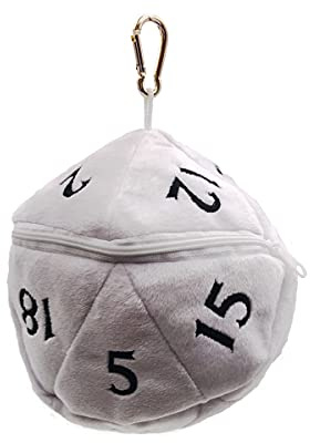 D20 Plush Dice Bag - White