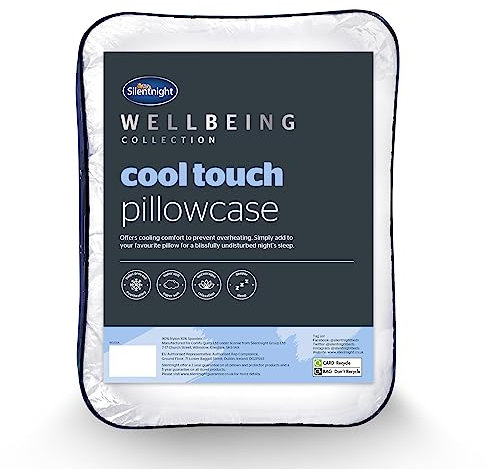 Silentnight Cool Touch Pillowcase - Best Cooling Temperature Control Pillow Cover Case For Hot Flashes Warm Sleepers Stay Cool At Night - Prevent Overheating Long Lasting Pillowcase