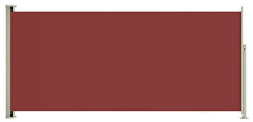 vidaXL Seitenmarkise Ausziehbar Sonnenschutz Sichtschutz Windschutz Seitenwandmarkise Seitenrollo Markise Balkon Terrasse Garten 140x300cm Rot