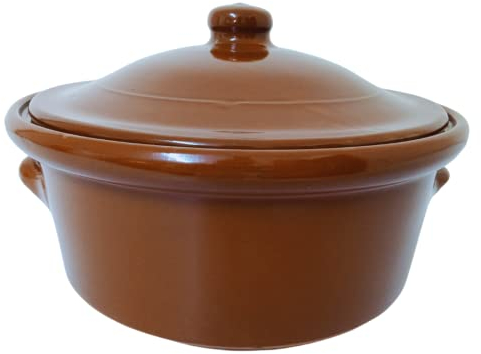 OFERTA SOPERA CAZUELA ARTESANAL de 25cm. Cocotte Olla de cerámica. Color marrón barro. Producto EXCLUSIVO. ENVÍO GRATIS. NOVEDAD. Biosa.