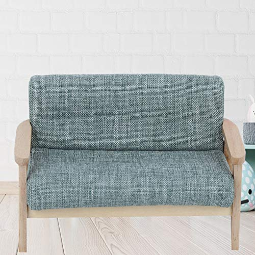 1:12 Puppenhaus Miniatur Mini Spielzeug Möbel Modell Japanischer Holzsessel Stoff Sofa(Grau Grün) Puppen & Plüschtiere