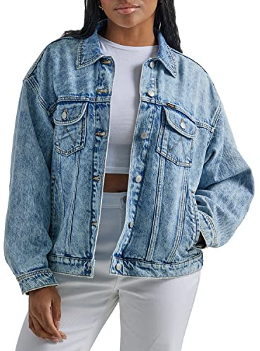 Wrangler Relaxed Fit Girlfriend Denim Jacket, Moonchild, Large