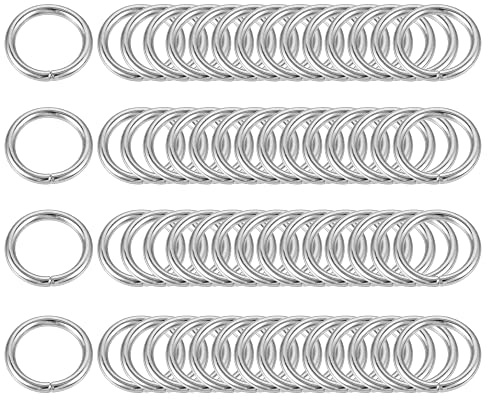 sourcing map 60 Stück Metall O Ringe 10mm(0.39) Innendurchm. 1.6mm Dicke Mehrzweck Ungeschweißte O Ring Schnalle für Handwerk Gürtel Geldbörse Handtasche Herstellung Hardware Silber Ton