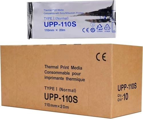 Ultraschall-Papier UPP-110S Ultraschall-Film/Medien 10 Rollen, Type I thermischer Druckfilm/Medien