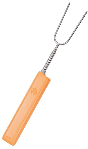 derYEP Elektrischer Bratstab, automatisch drehbare Grillgabel für Feuerstelle, Chicken Wings Hotdogs Kebabs S'mores Bräter, Outdoor-Camping-Set, Drehspieß, 86,4 cm, 1 Packung (Orange)
