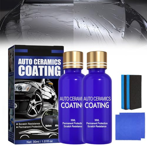 Micro-Molecule Crystal Coating Restoration Care Agent, Auto Kunststoff Auffrischer, Karosseriedichtmasse Kunststoff Auffrischer Auto Nano Keramik Autolack Restaurator für Oxidatio (2pcs)