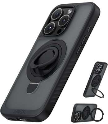 Anker MagGo Magnetic Case with 360° Soft Silicone Ring Stand for iPhone 14 Pro Max, Slim and Durable MagSafe-Compatible Protective Cover, 2-in-1 Shockproof Case Exclusively for iPhone 14 Pro Max