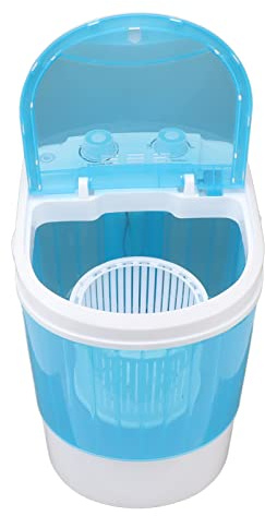 aqxreight Tragbarer, Kompakter Mini-Waschtrockner, 22 L, mit Schleuderkorb für Camping, Wohnungen, Schlafsäle, Wohnmobile (EU-Stecker 220 V AC-Ausgang 220-240 V)