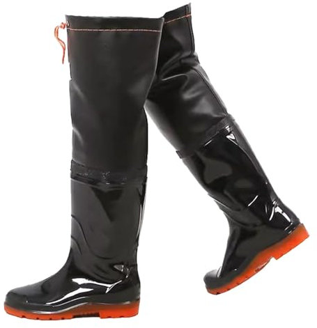 KPHYMOD Watstiefel Wathosen Für Fliegenfischen, Leichte Watstiefel, Wasserdichter Hüftstiefel Für Die Jagd Mit Verstellbarem Kordelzug Und Rutschfester Sohle(42 EU)