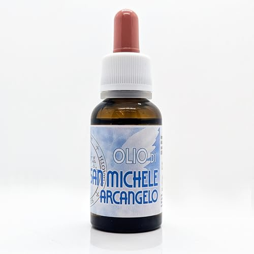 Olio di San Michele Arcangelo, Olio di Cocco e Mandorle Dolci, Olii Essenziali di Geranio, Incenso, Sandalo, Garofano, Cannella, 20 ml, Prodotto 100% Naturale (20 ml)