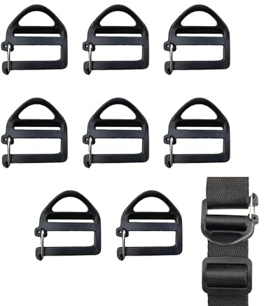 TUKEVA 8 Stück Ersatzschnallen Klickverschluss 25mm Steckschnalle verstellbare Kunststoff-Schnallenclips für Rucksackgurte für Rucksack Koffer Gepäck Rucksack Reparatur Werkzeuge (Schwarz, 25mm)