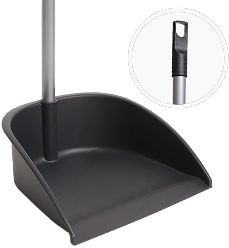 MAYA Recogedor Basic. Pala de Polipropileno Reciclado y Palo Metálico Plastificado. Máxima Estabilidad. Altura 78 cm (Gris Oscuro)