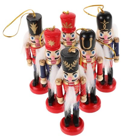 Warmhm 6pièces Casse-Noisette de Noël Forme de Pendentif Décoratif pour Scènes de Marionnettes Léger et Facile à Suspendre