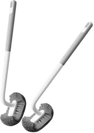BESTYASH Brosse de Toilette à Long Manche Incurvé Poils Souples en Caoutchouc 2pcs pour Nettoyage sans Effort des Cuvettes Hôtels et Centres Commerciaux