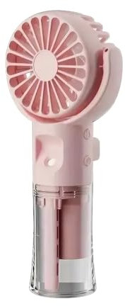 diwedaso Ventilateur humidificateur portable avec régulation de la vitesse du vent à 4 vitesses, faible bruit, pulvérisation/ventilateur, alimentation en eau intégrée, refroidisseur portatif, rose