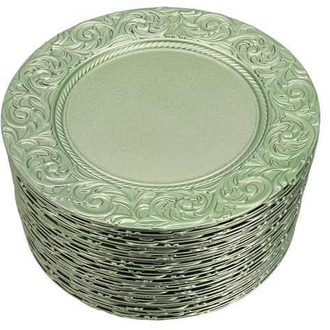Charger Plates Bulk - 100 Pcs 13 Inch Round Plastic Dinner Plates for Weddings, Birthday Parties, and Holidays - Reusable and Elegant Design