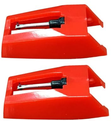 BESTonZON Rot Plattenspieler Nadel Tonabnehmernadel Für Grammophon Plattennadel Ersatz Grammophon Nadeln Aus Kunststoff Und Aluminium Schallplatten Nadel Mit Konischer Für Gute Basswiedergab
