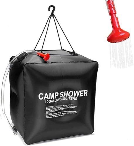 Solar-duschtasche 10gallonen/40l - Camping-dusche Tragbare Solarheizungstasche Mit EIN-/ausschalter Große Düse Duschkopf Für Outdoor-Reisen Schwimmen Strand Wandern Radfahren