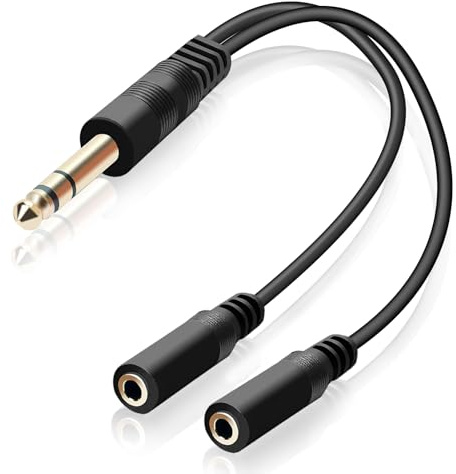 Splitter Audio Jack Doppio 6.35mm Maschio A Doppio 3.5mm Femmina, Splitter Cavo 6.35 A 3.5 mm, Adattatore Micro Cuffie, Splitter Jack per Tablet Smartphone Amplificatori Chitarre, 30CM