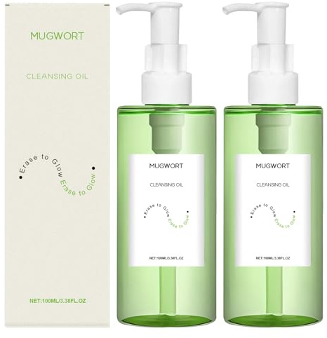 Huile Nettoyante Zéro Film À L'armoise, Huile Nettoyante Hydratante, Nettoyage En Profondeur Sans Effort, Pores Obstrués, Double Nettoyage, Démaquillage Quotidien, 100 Ml (2pcs)