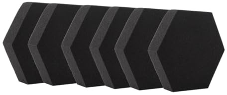 MAGICLULU Akustikpaneele Schallabsorbierende Sechseckige 6 Stück aus Polyurethan Wandplatten Schwarz zur Verbesserung der Klangklarheit für Home Offices und Wände