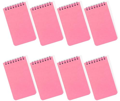 YPREWY Notizbuch, Doppelspulenbindung, 80 Blatt, unliniert, 7,6 x 10,9 cm, kleine Notizblöcke, Schreibblock, Taschennotizbuch zum Schreiben unlinierter Notizbücher, 8 Stück