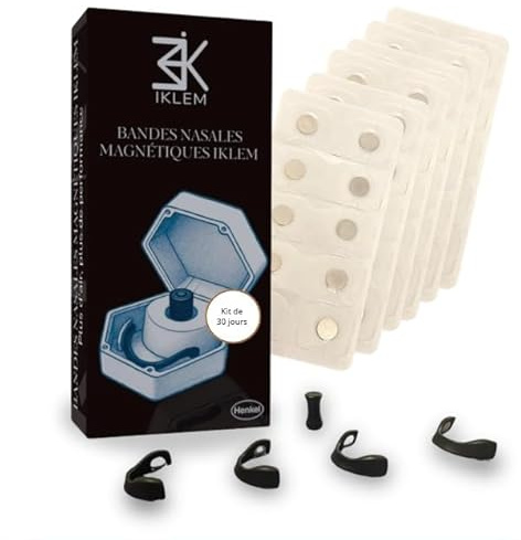 Bandes Nasales Magnétiques IKLEM – Anti Ronflement – Boîte de rangement incluse – Confort & Réutilisable