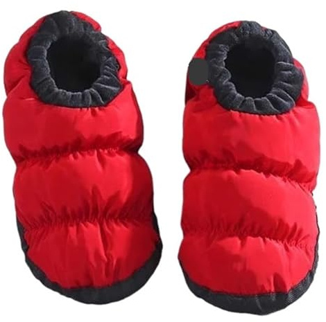 CGUOHU Camping dunstövlar vinter hem tofflor män sneakers dunbomull vardagliga inomhusskor mjuk plysch varm toffel för utomhusvandring, Röd02, CN40-41 insole 260mm