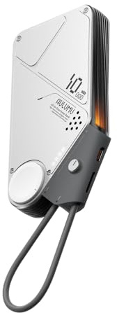 Aulumu M10 Batterie Externe Magsafe, 10000mAh Chargeur Portable | Câble Rétractable Intégré Batterie Externe Magnétique | Compatible avec iPhone 17/16, MacBook, Samsung, Apple Watch, Etc