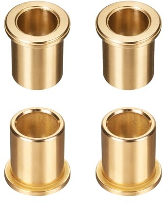 sourcing map 4Pcs Flange Sleeve Bearings, 12mm Bore x 16mm OD x 20mm Length, Self-Lubricating Sintered Bronze Bushings