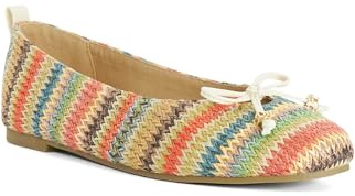 Dune London Ladies HAIMEE Raffia Ballet Flats Size UK 7 Ballet Pumps Multi