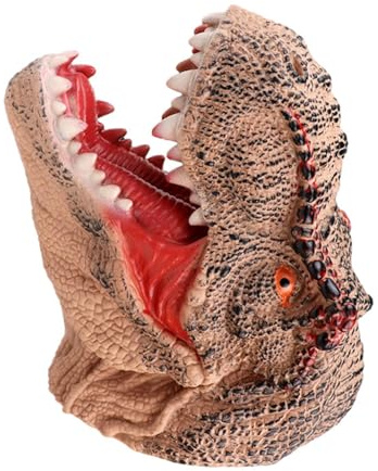Dinosaurier-Handpuppe – Flexibles -Kopfspielzeug, Realistische Dino-Maske Aus Weichem, Interaktive Storytelling-Requisite | Kreative Rollenspielpuppe, Vinyl-Tiertheaterspielzeug Für