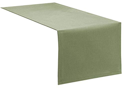 Tischläufer Tischband Fleckschutz LOTUS Effekt LEINEN Optik bügelfrei abwaschbar Farbe Hellgrün Größe 33x160 cm
