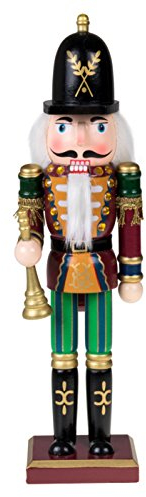 Traditional Soldier Nutcracker by Clever Creations | With Horn | Collectible Wooden Christmas Nutcracker | Festive Holiday Decor |100% Wood | 12” Tall