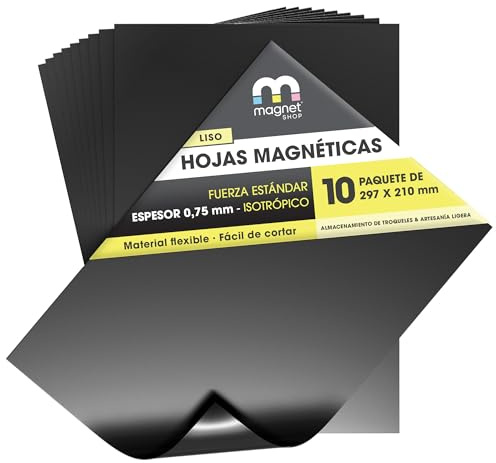 The Magnet Shop 10 x A4 0.85mm Plain Flexible Magnetic Sheets - Strong Motorway Grade