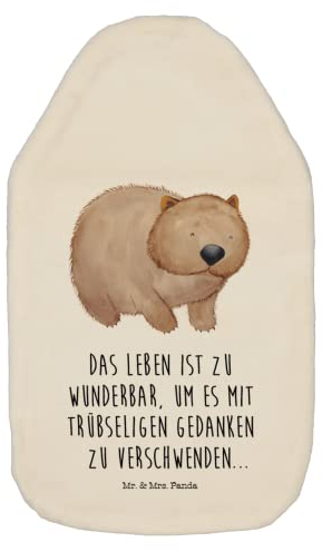 Mr. & Mrs. Panda Wärmflasche Wombat - Geschenk, Bettflasche, Das Leben ist schön, Gute Laune, Australien, Tiermotive, lustige Sprüche,