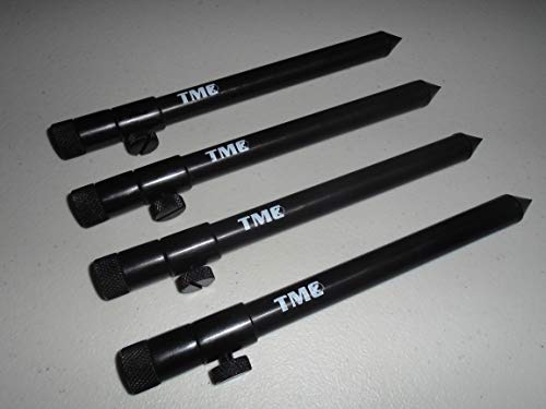 TMC 4 x Aluminium Bank Sticks 20-35 cm Rutenauflage, Buzz Bar, Alarmanlage, Angeln, 16 mm Durchmesser