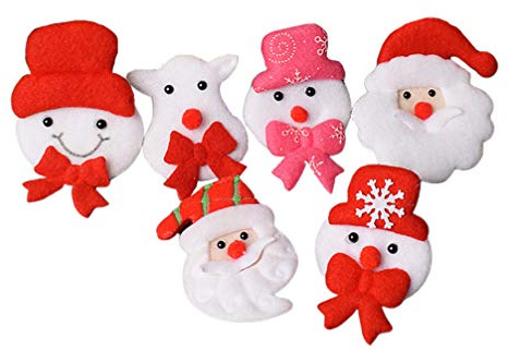 Toyvian 12 broches de Navidad con luz LED, broche luminoso para decoración de niños y adultos