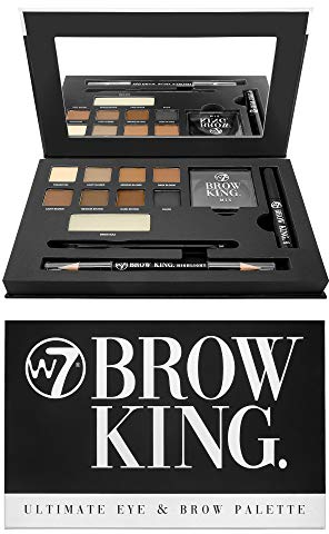 W7 Brow King Kit per Sopracciglia - Peltte per dare Forma, Definire e Curare le Sopracciglia - Set trucco professionale