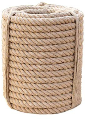 JHNEA Naturale Corda di Iuta, 40mm Spessore Intrecciata Corda di Canapa Multifunzione Solido Spago Iuta, per la casa, Il Giardino, Il Fai-da-Te, l’Artigianato e la Decorazione,30m_40mm
