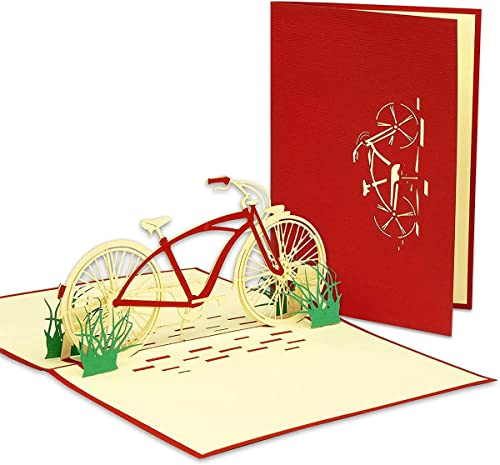 Pop-Up Karte Fahrrad – 3D Geburtstag Grußkarte, N155 | Fahrrad, Papierkunst, Cruiser, aufklappbar, Radfahrer, Geschenk