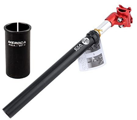 YTLT KSP630 Federsattelstütze mit 27.2/28.6/30.0/30.4/30.8/31.6/33.9 mm Durchmesser, Sattelstütze Gefedert aus Aluminium mit 350mm Länge für E-Bike, MTB, Trekking Citybike,Rot,30.4mm