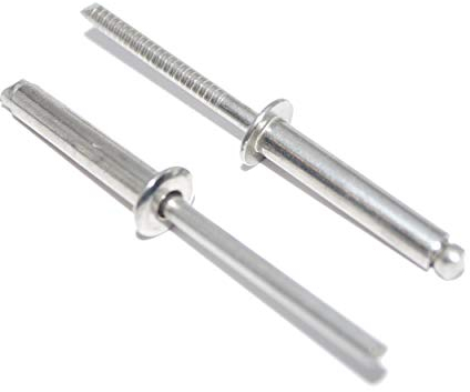 Blindnieten 3,2X16 mm 50 Stück aus Edelstahl A2 (V2A) mit Flachkopf Form A Popnieten DIN 7337 - ISO 15983
