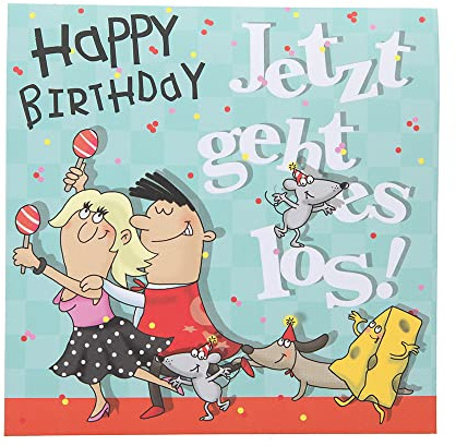 Depesche 0011694-037 Pop-up Glückwunschkarte zum Geburtstag, Klappkarte mit Musik, Lichtelementen und einem originellen Spruch, Geburtstagskarte inkl. Umschlag, Format 15,5 x 15,5 cm