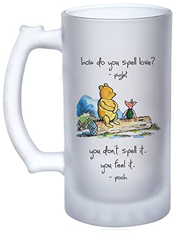 Giftme How Do You Spell Love? You Don't Spell It Quotes Christmas Birthday 16oz Frosted, Tankard, Stein, Pint Beer Glass/Mug.