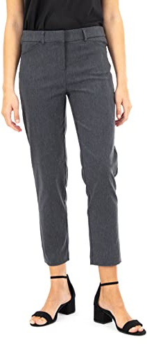 Nanette Nanette Lepore Women's Freedom Stretch Flattering Pant with Slit Back Pockets, Heather Charcoal, 6