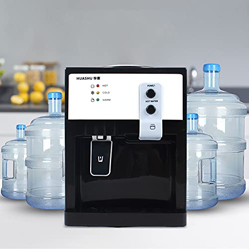 Dispensador de agua eléctrico de 220 V, dispensador de agua caliente y fría con grifo y soporte (blanco)