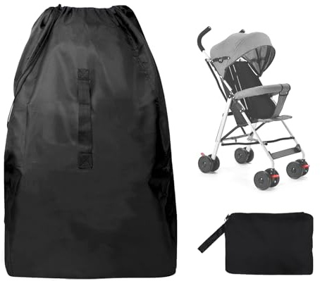 Lishang Reise-Kinderwagen-Tasche für Flugzeug, Kinderwagen-Abdeckung, Buggy, Reisetasche, wasserdichte Tor-Check-Tasche, Aufbewahrungstasche für Baby, Schwarz , Reise-Regenschirm-Kinderwagentasche