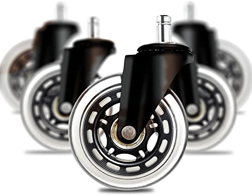 addhome 5er Set Hartbodenrollen Bürostuhl Rollen 11x22mm für Teppich Gaming | leise Ersatzrollen Stuhlrollen für Büro- und Stühle Teppich- und Parkettböden Bürostuhlrollen Gamingstuhl